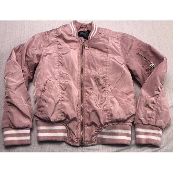 Girls Three Hearts Brand Jacket Sweater Girl Kid Zipper Pockets Pastel Pink - Picture 1 of 8